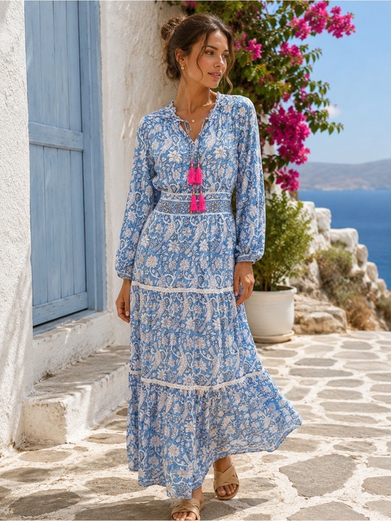 Alicia Bell Dresses & Skirts - Alicia Bell Gracie Floral Blockprint Maxi Dress | LARGE